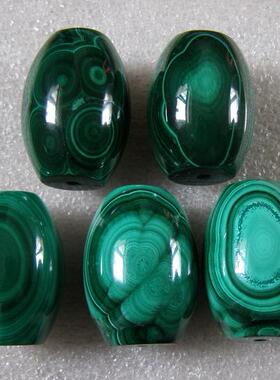 纯天然孔雀石散珠DIY/管珠/桶珠