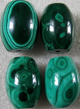 纯天然孔雀石散珠DIY/管珠/桶珠