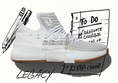 虎扑 现货 阿迪Adidas D Lillard3利拉德3代花城玫瑰篮球鞋B49509