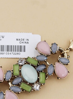 轻奢夸张镶钻彩色宝石配饰手链