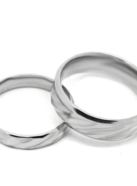 饰品钛钢白色生日礼物男士戒指