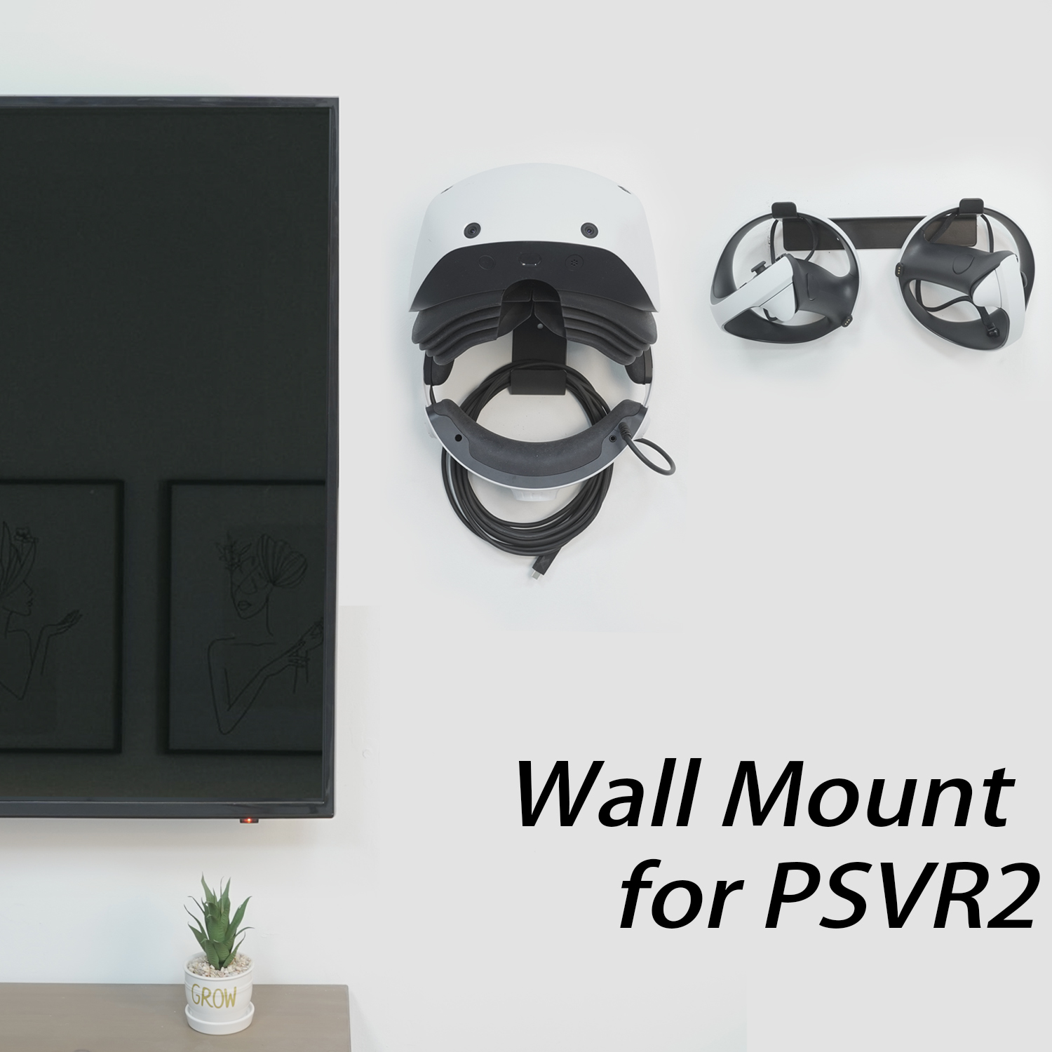 Monzlteck索尼PSVR2虚拟现实头戴设备壁挂支架控制器VR收纳挂钩 - 图2