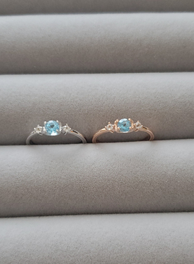 瑞士蓝石半固定圈13号s925戒指