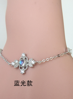 轻奢珠宝复古天然月光石纯银手链