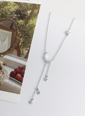 精致小月亮项链流苏星星颈链