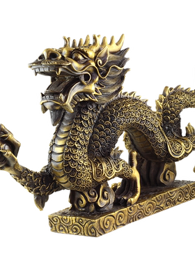 铜龙摆件工艺品摆设大号办公室金