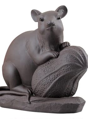 陶瓷鼠摆件茶台茶桌装饰十二生肖