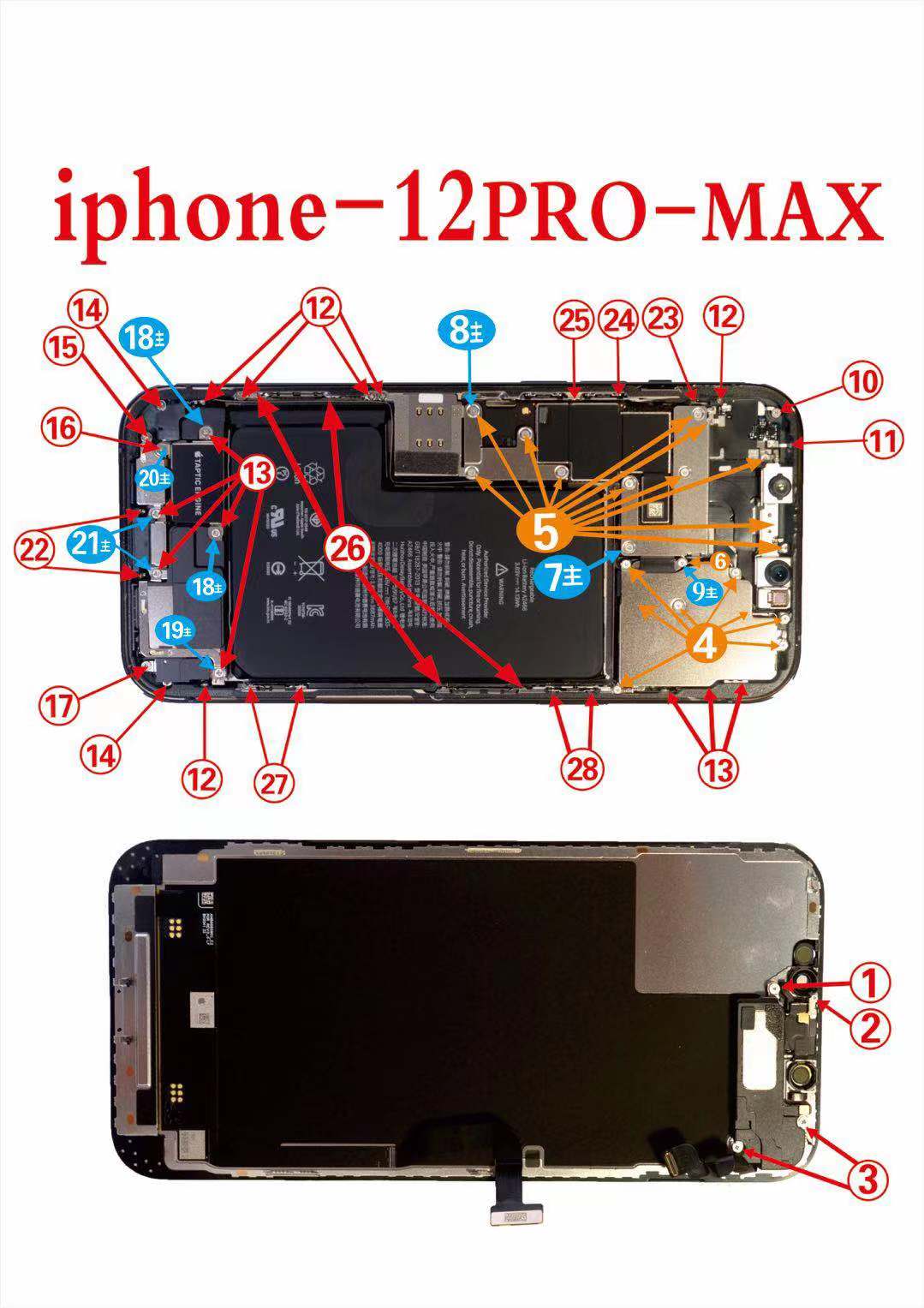 苹果全套分类螺丝 iPhone6 6sp 7 8P X XS MAX主板屏幕尾部螺丝 - 图0