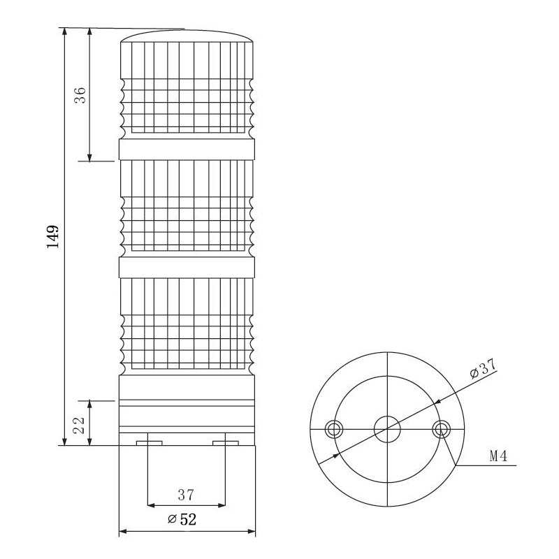 莱森牌936D警示灯LED三色常亮闪亮信号灯12V24V小型报警灯迷你型 - 图2