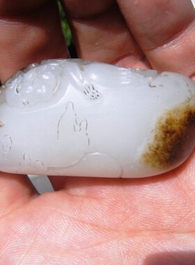 籽料把件钟馗新疆和田玉