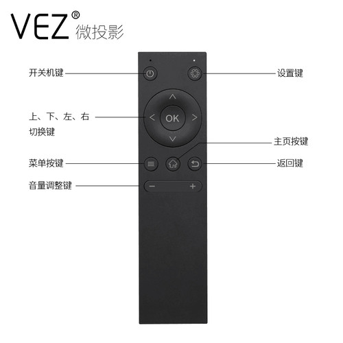 乐BOX-E6投影机投影仪遥控器遥控板黑色 - 图0