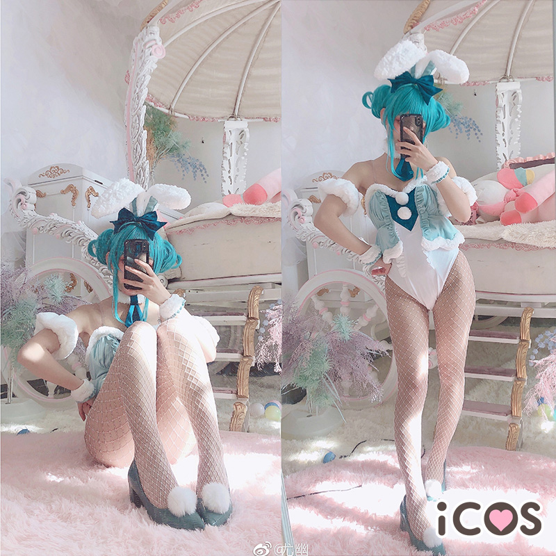 现货ICOS初音cos服miku白兔女郎icos紧身衣动漫服装女-图1