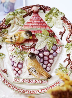 方亚陶瓷祝福田园家居摆设花瓶