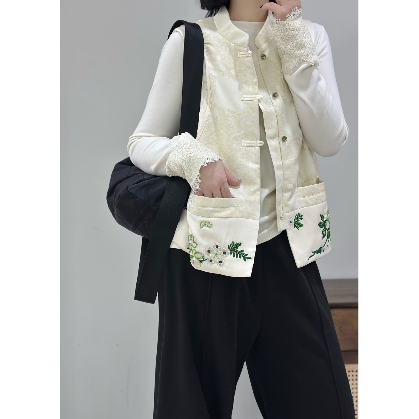 宜语析5850冬新年款加大码马夹女 200斤胖妹mm刺绣国风新中式马甲,淘宝优惠券,粉丝福利购,淘宝优惠卷