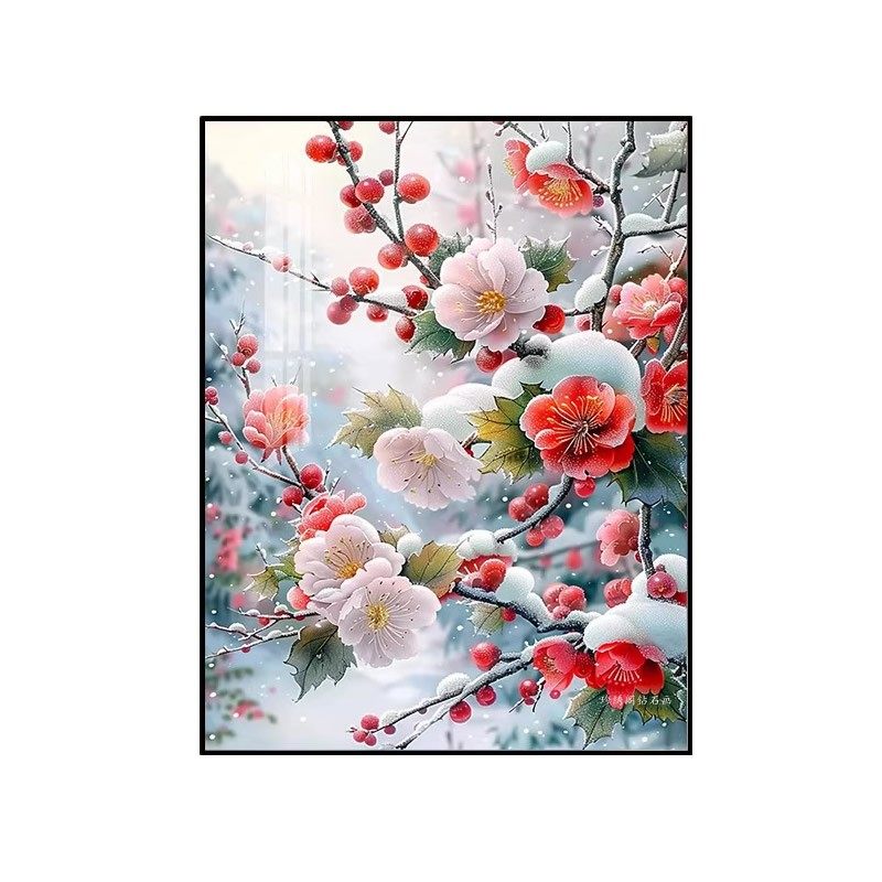 5d钻石画方钻满钻寒梅花腊雪景手工diy点粘贴钻十字绣客厅砖石秀,淘宝优惠券,粉丝福利购,淘宝优惠卷