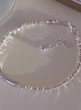 碎银子水滴项链女轻奢小众高级感设计精致手链2025新款爆款手饰