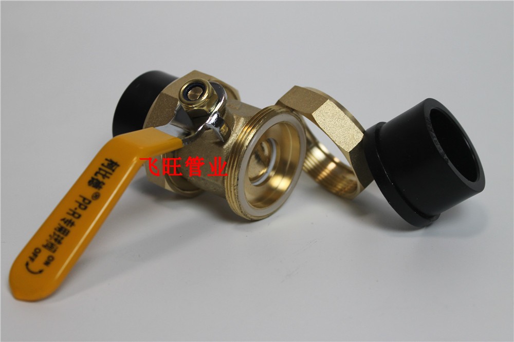 PE自来水管管件配件PE双头活接铜球阀热熔管阀门20 25 32 4分 6分 - 图2