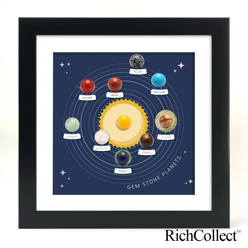 宝石星体太阳系恒星行星空天体天然水晶宝石矿石宇宙星空展示框 - 图1