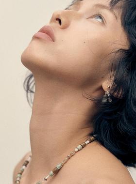 【现货】子休 25PS 天青·项链 绿奇沉香绿草松/蝶贝/美国14K注金