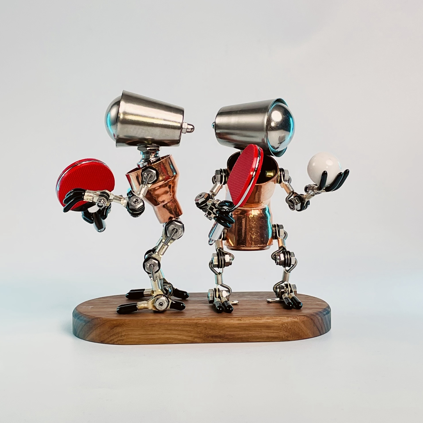 巅峰对决 赛博运动手办车载桌面摆件乒乓球 手工机器人偶创意礼物 - 图1