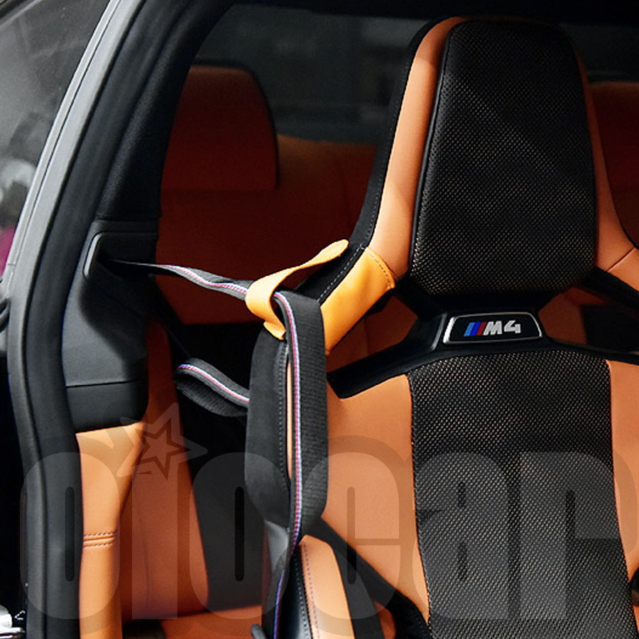 oiomotors宝马G87 M2 G82 M4原厂桶椅安全带延伸固定限位真皮护套 - 图1