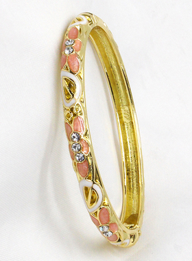 简复古珐琅jtf景泰蓝手镯镀金女