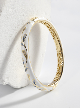 复古女铜宫廷风景泰蓝手镯送礼细