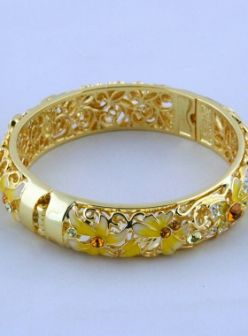 北京景泰蓝大宽手镯双层内雕珐琅