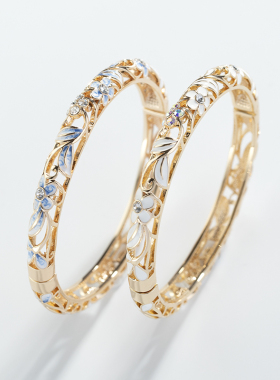 景泰蓝手镯女细小圈圆形铜珐琅