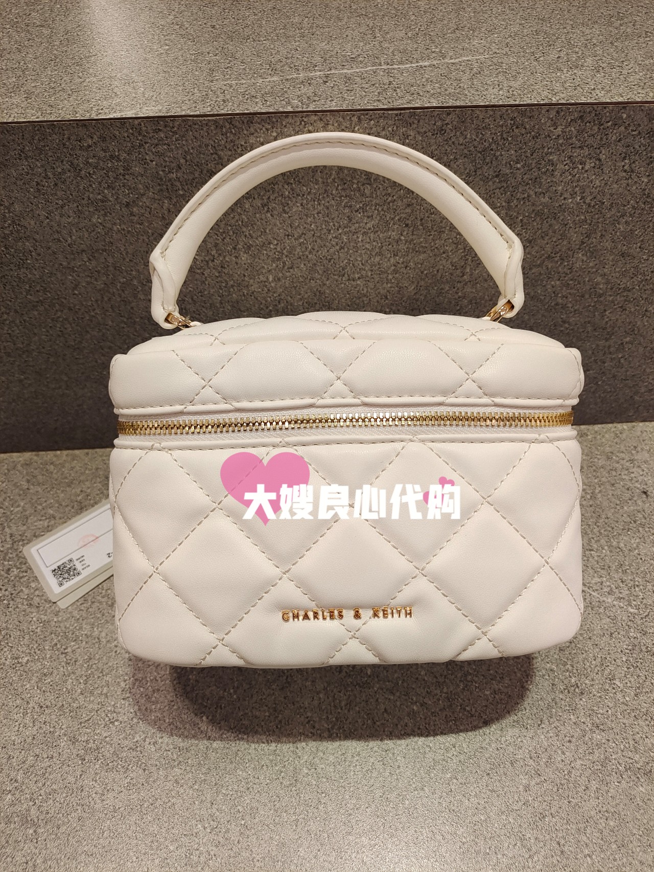 CHARLES＆KEITH珠宝盒子小CK2-80781893-2菱格链条手提斜挎女包 - 图1