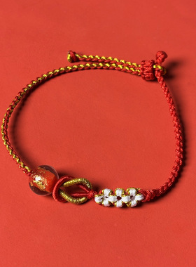 2026普陀山好孕红绳手绳手串手工编织备孕求子手链孕助孕马年手链