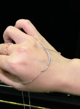 微笑项链弧度挂链钻流苏气质锁骨链女S925纯银小众设计师款