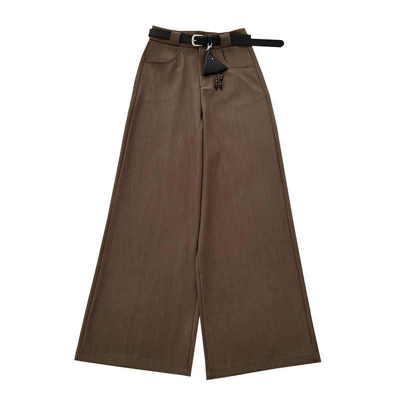 韩版时尚休闲百搭高腰显瘦西装阔腿裤休闲裤直筒裤长裤配皮带女,淘宝优惠券,粉丝福利购,淘宝优惠卷