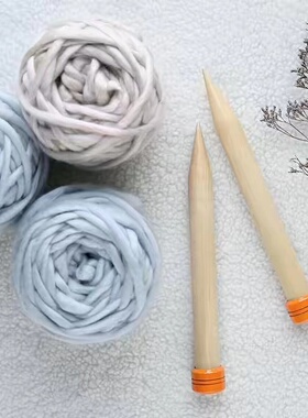 KnitPro Basix Birch 35cm 天然桦木单头直针 进口毛衣针棒针粗针