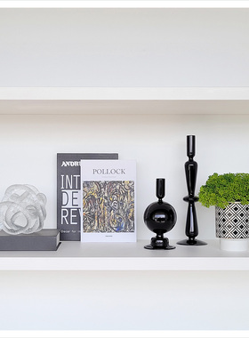 样板间现代简约软装书挡陶瓷