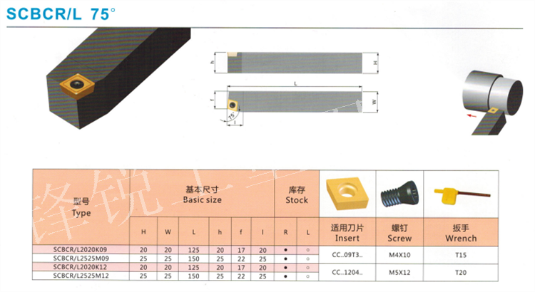 75度数控刀杆外圆车刀杆SCBCR/L2020K09/K12/2525M09/M12螺钉式-图0