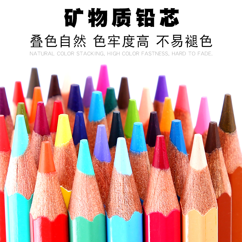日本樱花水溶性彩铅72色油性彩色铅笔48色初学者绘画学生手绘画笔 - 图1