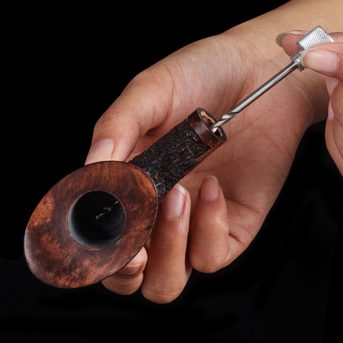 烟斗修碳刀修碳器 6刀刃烟斗配件清洁工具 可调节式带钻头式通针 - 图2