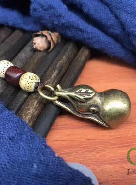 纯黄铜车钥匙链挂件复古饰品吉祥