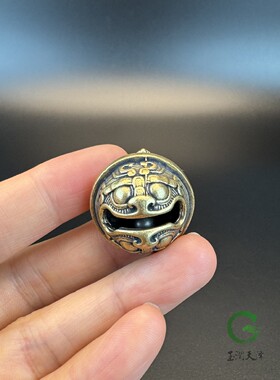 纯黄铜铃铛小汽车钥匙链挂件男女款个性创意宠物狗狗配饰吊坠