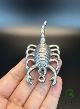 西藏特色精工寒铁莲师护法蝎子擦擦吊坠天铁藏式民族风挂坠件配饰