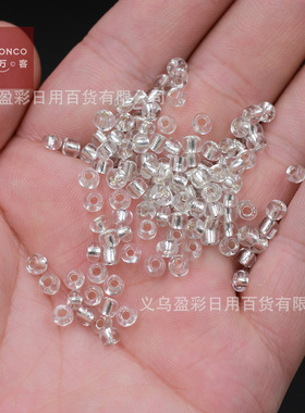 2/3/4mm灌银玻璃米珠串珠散珠手工diy饰品配件手链项链流苏材料
