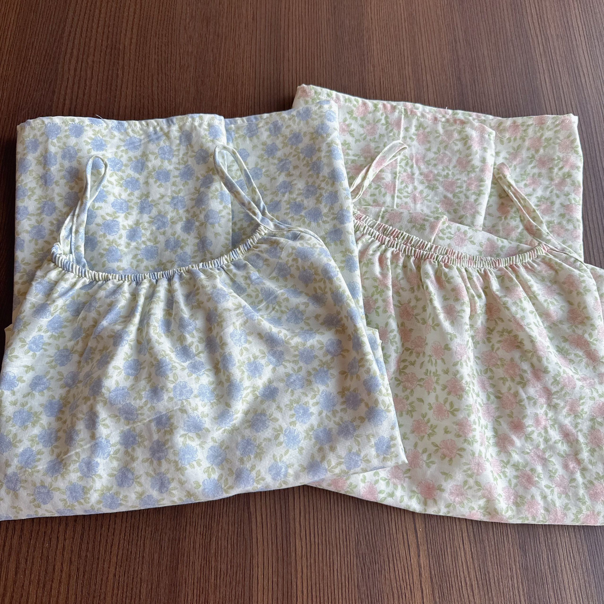 纯棉双层纱布吊带睡裙连衣裙家居服睡衣