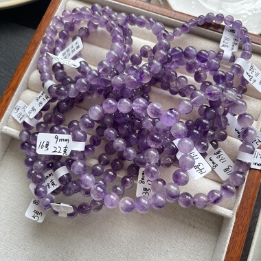 亏本漏天然紫超七手链紫发晶紫色水晶三轮骨干超七单圈手串男女款