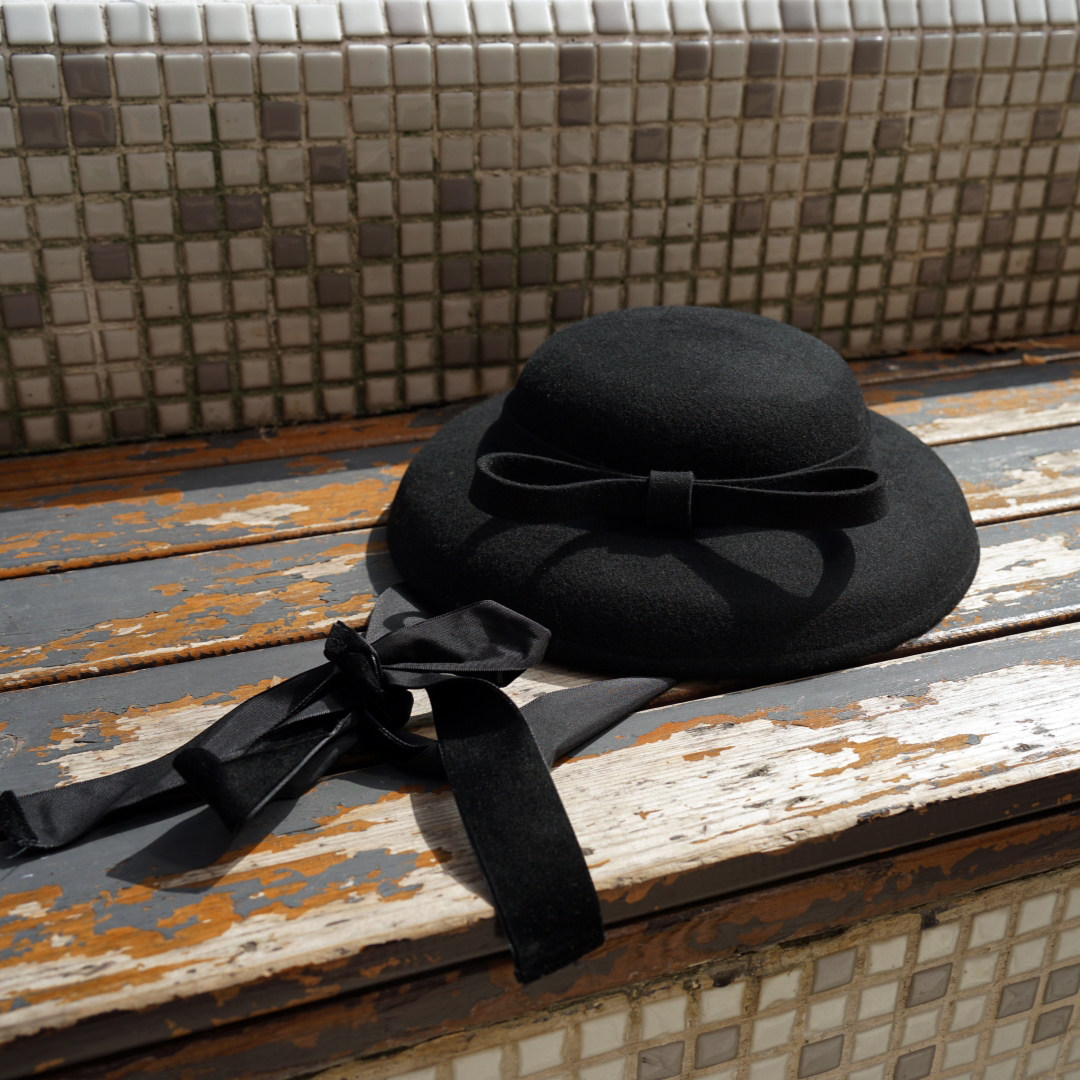 法式复古黑色蝴蝶结系带小盆帽女秋冬羊毛呢赫本日系写真礼帽毡帽,淘宝优惠券,粉丝福利购,淘宝优惠卷