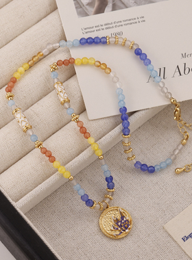 多巴胺彩色串珠项链轻奢新中式