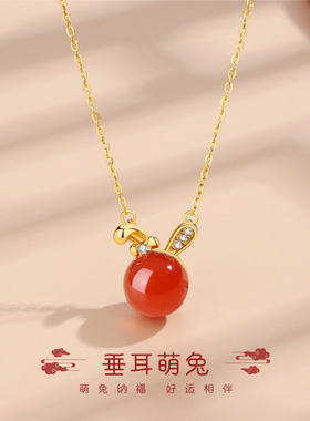 兔子项链S925纯银吊坠女