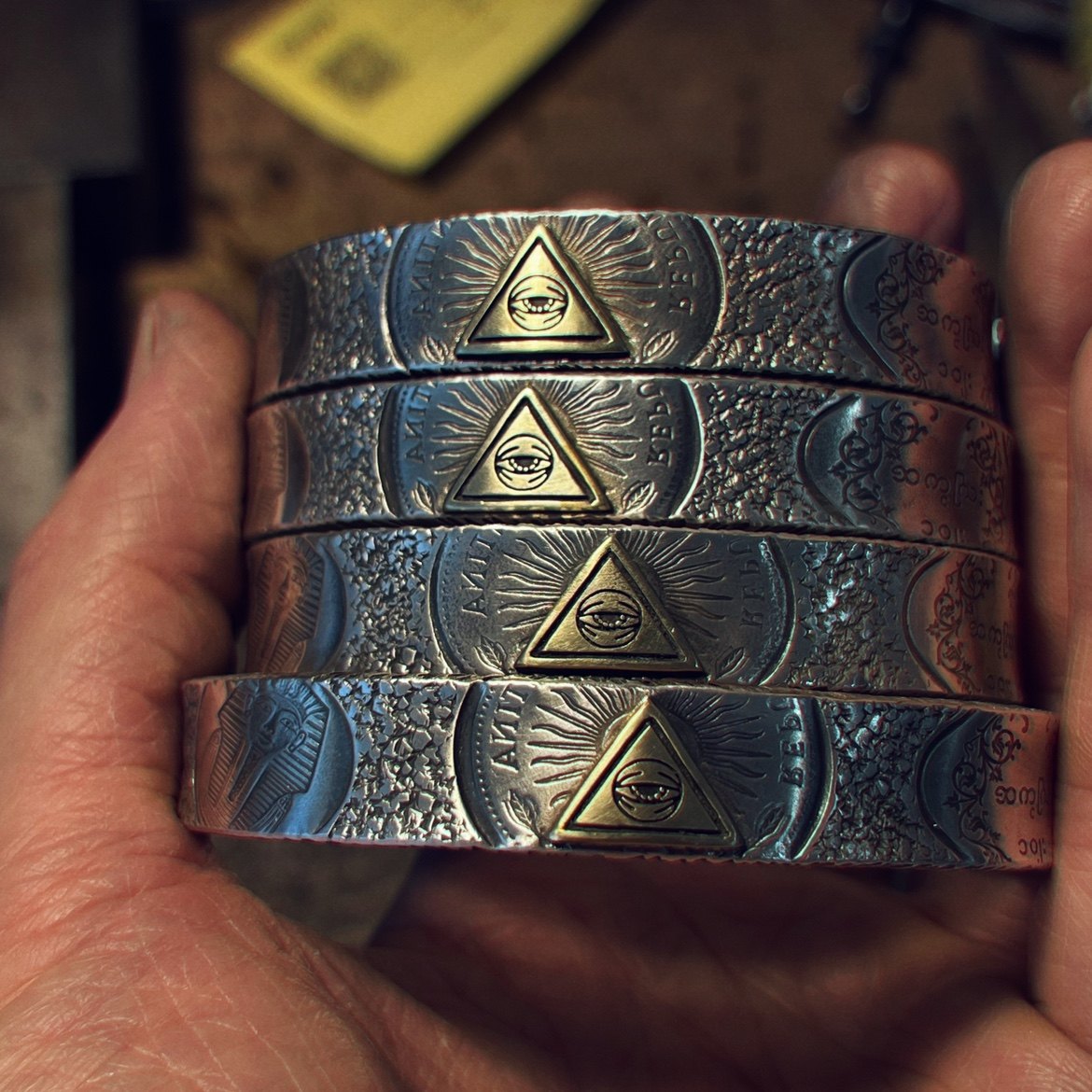 莲说制物 999银纯手打非翻模 无相之眼纯银复古银手镯,淘宝优惠券,粉丝福利购,淘宝优惠卷