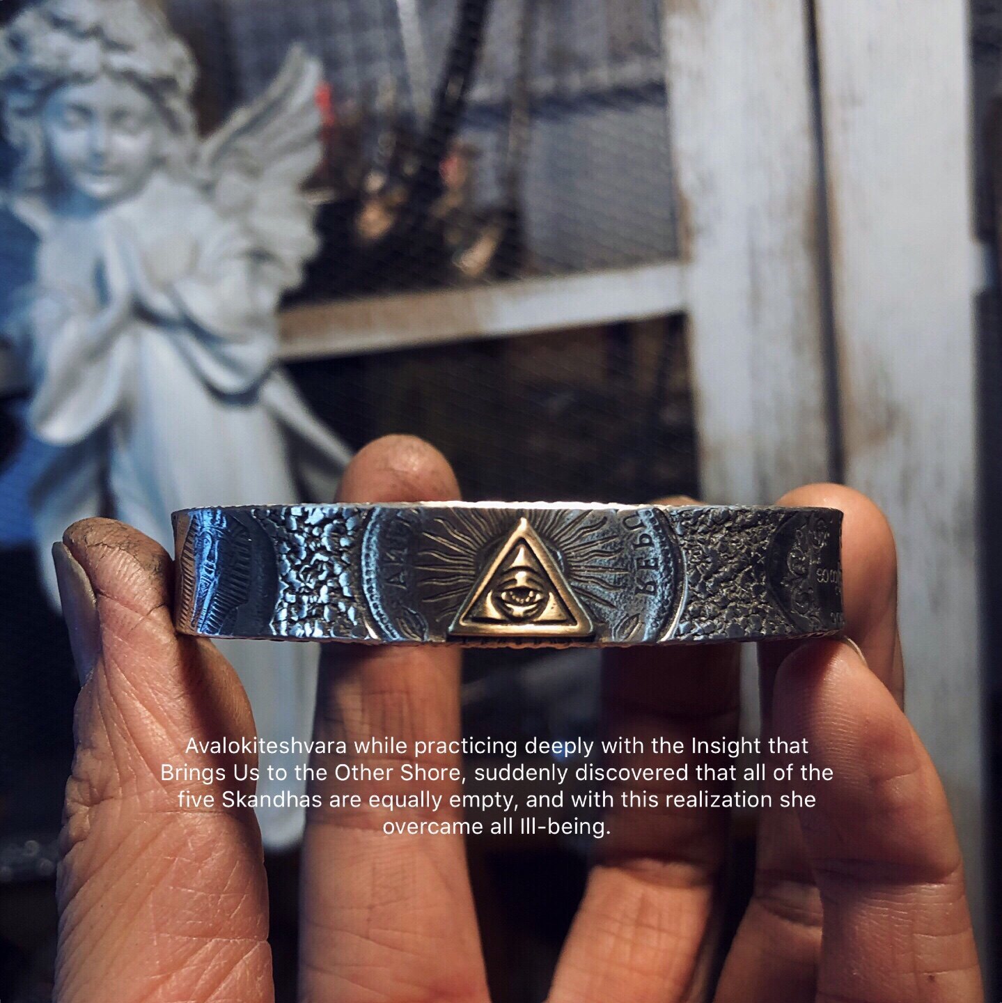 莲说制物 999银纯手打非翻模 无相之眼纯银复古银手镯,淘宝优惠券,粉丝福利购,淘宝优惠卷