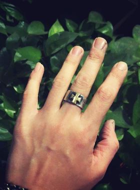 蓮說製物复古做旧金色十字手工银